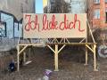 Kiezleinwand: "Ich liebe Dich"